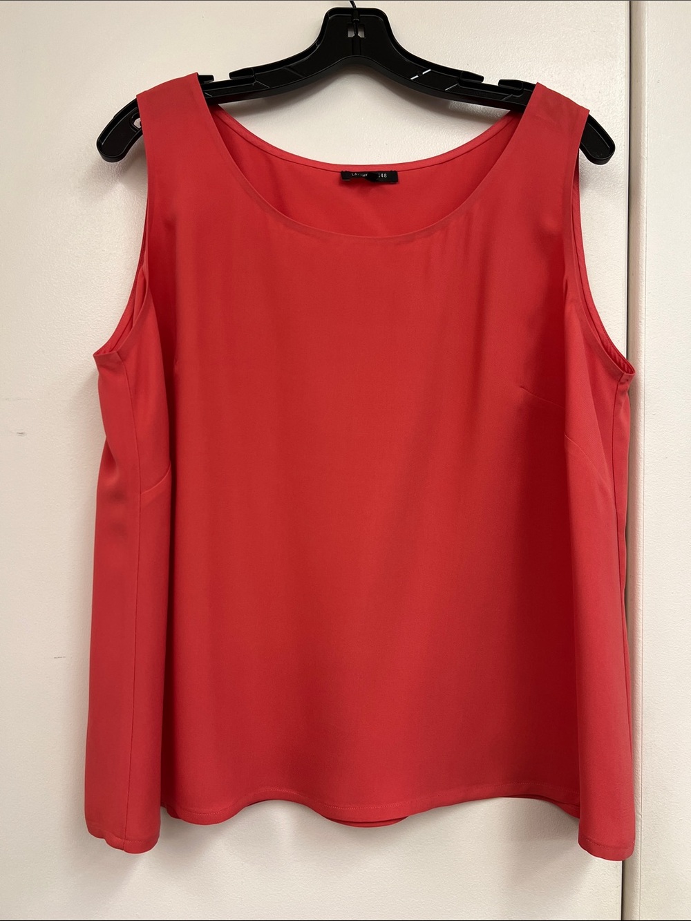 Lafayette 148 New York Red Sleeveless Scoop Neck Camisole Tank Top Shirt Blouse
